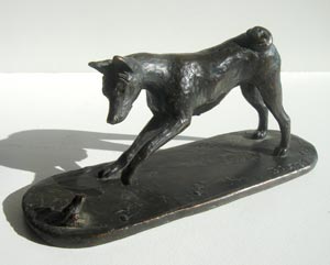 Basenji and Frog Bronze
